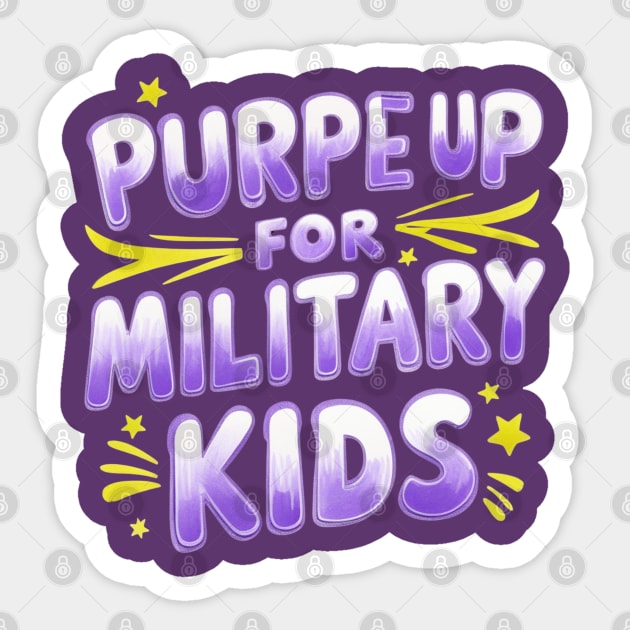 Purple Up For Military Kids Sticker by Creatifly Graphic Tees
